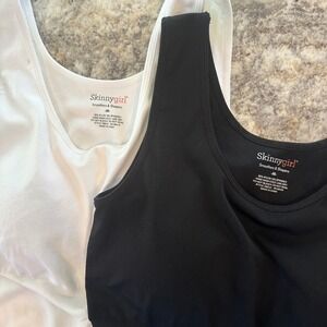 Skinnygirl Smoothers & Shapers Compression Tank Top 2 Pack Black White Medium